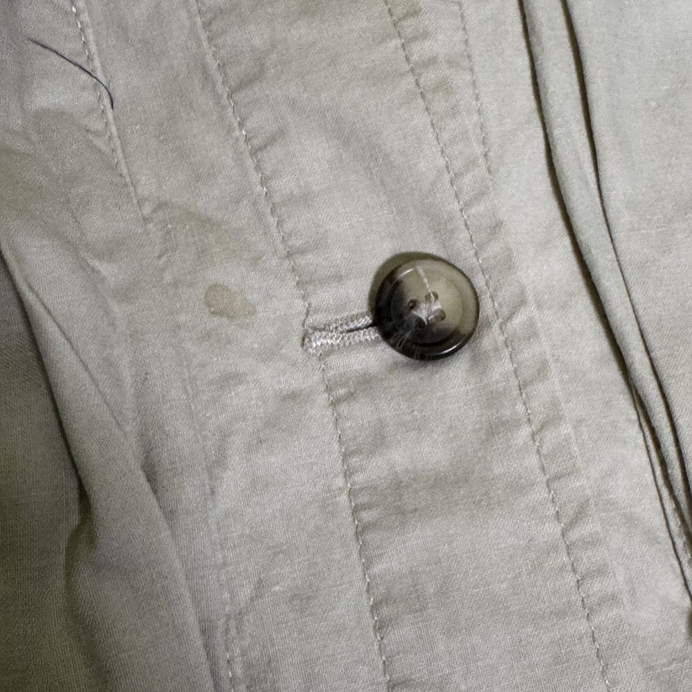 Vintage 1980s Banana Republic L Large Safari Jacket Shirt Shacket Cream Cotton - Picture 9 of 16